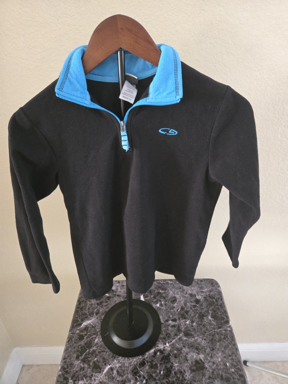 Champion Black Pullover with Bright Blue Trim - Kids